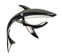 Cejilla para guitarra de tiburón, para guitarra acústica, ukelele clásico de aleación de zinc, ideal como regalo para los amantes de la música (negro)