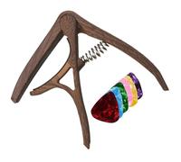 Cejilla para guitarra eléctrica acústica y ukelele, cejilla para guitarra acústica portátil multiusos, accesorios para guitarra, abrazadera de clip Kapo para guitarra con soporte para 6 púas