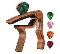 Cejilla para Guitarra Soporte para PúAs y 4 PúAs para Guitarra EléCtrica AcúStica, Ukelele, Mandolina,