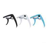 Cejilla para guitarras, guitarras eléctricas, bajos y ukeleles con almohadillas de goma diseñadas para proteger tu instrumento mientras que permite un fácil ajuste de tono (azul)