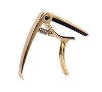 Cejilla profesional de lujo para guitarras acústicas eléctricas clásicas, 6 cuerdas, también cambio rápido para ukelele, bajo, banjo y mandolina, aleación de zinc ligera (dorado)