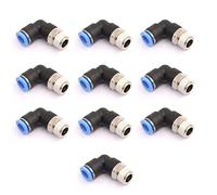 CEKER Accesorios de empuje de 1/4 de codo macho de 90 grados para conectar accesorios de aire, tubos PL de 8 mm Od x 1/4 pulgadas NPT rosca neumática conectores de empuje de conexión rápida, 10