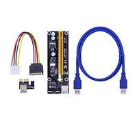 CEKGDB 100 unidades VER006S PCI-E 1X a 16X Riser Card Extender 60CM USB 3.0 Cable/SATA a 4Pin Cable de alimentación para tarjeta gráfica de video (1 m)