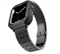 CEKGDB Correa de acero inoxidable para Apple Watch Ultra band 49mm 38/40/41mm 42/44/45mm S10 42MM 46MM pulsera para s 10 9 8 7 Se 6 5 4 Se(Black and case,40mm)