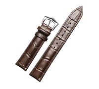 CEKGDB Correa de cuero 12/13/14/15/16/17/18/19/20/21/22/23/24/26mm correa de reloj hombres mujeres piel de becerro hebilla de acero pulsera pulsera correas de reloj(Dark brown,18mm)