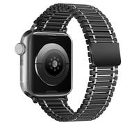 CEKGDB Correa de metal para Apple Watch Ultra Band 49mm Series 10/9/8/7 41mm 45mm Pulsera de acero Iwatch 6 SE 5 4 3 38mm 40mm 42mm 44mm S10 46mm 42mm Correas de reloj(Black Silver,42 44 45 49mm)