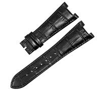 CEKGDB Correa de reloj de piel auténtica para relojes Patek Philippe 5711 5712G Nautilus para hombres y mujeres, con muesca especial de 25 mm x 12 mm, Negro-sin hebilla, 25-12mm