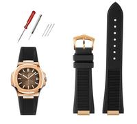 CEKGDB Correa de reloj de silicona de fluorosilicona de calidad para Patek Philippe Sport Elegant Nautilus Series 5711/5712/5980, resistente al agua, para hombre, 25mm-13mm