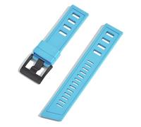 CEKGDB Correa de reloj Fluororubber FKM de 20mm y 22mm, correas de reloj impermeables de liberación rápida para cada marca de relojes de buceo(Sky Blue black,20mm)