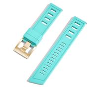 CEKGDB Correa de reloj Fluororubber FKM de 20mm y 22mm, correas de reloj impermeables de liberación rápida para cada marca de relojes de buceo(Cyan gold,20mm)