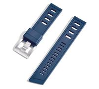 CEKGDB Correa de reloj Fluororubber FKM de 20mm y 22mm, correas de reloj impermeables de liberación rápida para cada marca de relojes de buceo(Dark Blue silver,20mm)