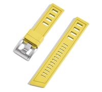 CEKGDB Correa de reloj Fluororubber FKM de 20mm y 22mm, correas de reloj impermeables de liberación rápida para cada marca de relojes de buceo(Yellow silver,20mm)