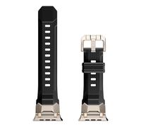CEKGDB Correa FKM para Apple Watch S10 46mm 42mm Ultra 49mm 45mm 44mm correas de reloj de goma fluorada correa impermeable(C,45mm)