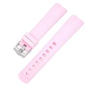 CEKGDB Correas de reloj de silicona de goma flúora con extremo curvado para Omega New Seamaster 300 Universe 007 20 mm 22 m, correa suave para hombre, 20mm, Ágata