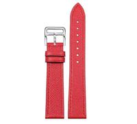 CEKGDB La correa de reloj de cuero genuino es adecuada para pulsera de cuero vacuno suave y cómoda de 18/20/22mm(Red-Silver,20mm)