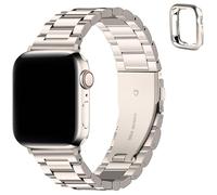 CEKGDB Para correas de Apple Watch 49 mm, 45 mm, 44 mm, 42 mm, 41 mm, 40 mm, 38 mm, correa de acero inoxidable para Watch con estuche para Apple Watch Ultra2 Ultra Series 9 8 7 6 5 4 3 2 1 SE SE2(Star