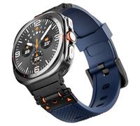 CEKGDB Para Galaxy Watch 7 Ultra Fluororubber correas de reloj para Samsung Galaxy Watch Ultra Correa 47mm accesorios pulsera deportiva(Blue Black)