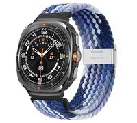 CEKGDB Para Galaxy Watch Ultra 47 mm Correas de reloj Nylon Elástico Trenzado Solo Loop Correa Pulsera(SummerUS)