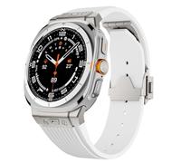 CEKGDB Para Samsung Galaxy Watch Ultra Correa 47mm Accesorios Fluororubber pulsera deportiva para Galaxy Watch 7 Ultra correas de reloj(White)