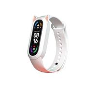 CEKGDB Silicone Case Cat Earmuffs Strap for Xiaomi Series MiBand 8 7 6 5 4 3 Soft and Breathable TPU Material band for Miband Wristband(White,For Miband 8)