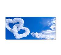 Cekog Alfombrilla de ratón para Juegos,300x700x3mm Alfombrilla ratón,Me Encanta Nube Blanca XXL Alfombrilla de Ratón de Gran Tamaño,Base de Goma Antideslizante,Adecuada para Jugadores,PC y portátil
