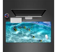 Cekog Alfombrilla de ratón para Juegos,300x900x3mm Alfombrilla ratón,Vida Marina Azul XXL Alfombrilla de Ratón de Gran Tamaño,Base de Goma Antideslizante,Adecuada para Jugadores,PC y portátil