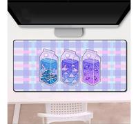 Cekog Alfombrilla de ratón para Juegos,400x600x3mm Alfombrilla ratón,Bebida a Cuadros morados XXL Alfombrilla de Ratón de Gran Tamaño,Base de Goma Antideslizante,Adecuada para Jugadores,PC y portátil