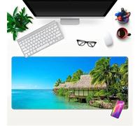 Cekog Alfombrilla de ratón para Juegos,400x700x2mm Alfombrilla ratón,Paisaje costero XXL Alfombrilla de Ratón de Gran Tamaño,Base de Goma Antideslizante,Adecuada para Jugadores,PC y portátil