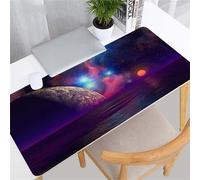 Cekog Alfombrilla de ratón para Juegos,400x800x3mm Alfombrilla ratón,Luna Púrpura del Mar XXL Alfombrilla de Ratón de Gran Tamaño,Base de Goma Antideslizante,Adecuada para Jugadores,PC y portátil