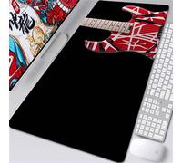 Cekog Alfombrilla de ratón para Juegos,600x1200x2mm Alfombrilla ratón,Guitarra Negra Roja XXL Alfombrilla de Ratón de Gran Tamaño,Base de Goma Antideslizante,Adecuada para Jugadores,PC y portátil