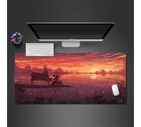 Cekog Alfombrilla de ratón para Juegos 600x300x2mm Alfombrilla ratón,Rojo Anime Paisaje XXL Alfombrilla de Ratón de Gran Tamaño,Base de Goma Antideslizante,Adecuada para Jugadores,PC y portátil