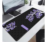 Cekog Alfombrilla de ratón para Juegos 700x400x2mm Alfombrilla ratón,Flor púrpura XXL Alfombrilla de Ratón de Gran Tamaño,Base de Goma Antideslizante,Adecuada para Jugadores,PC y portátil