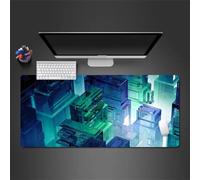 Cekog Alfombrilla de ratón para Juegos 700x400x3mm Alfombrilla ratón,Edificio Diorama Azul XXL Alfombrilla de Ratón de Gran Tamaño,Base de Goma Antideslizante,Adecuada para Jugadores,PC y portátil