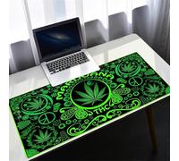 Cekog Alfombrilla de ratón para Juegos 800x300x2mm Alfombrilla ratón,Hoja Verde XXL Alfombrilla de Ratón de Gran Tamaño,Base de Goma Antideslizante,Adecuada para Jugadores,PC y portátil