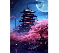 Cekog Paisaje clásico de torres Pintar por Numeros Adultos - Pintar con Pinceles y Pinturas Acrílicas Kit de Lienzo Cuadros por Numeros Para Pintar Pared del Hogar Decoración - 30x40cm sin Marco