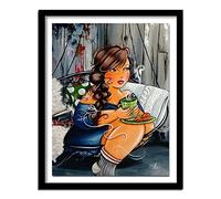 Cekog Pintar por Numeros Adultos,Pintar con Pinceles y Pinturas Acrílicas,Niño Paint by Numbers Kit,Lienzo Cuadros por Numeros,Pared del Hogar Decor Mujer gorda de dibujos animados 60x75cm sin Marco