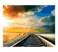 Cekog Pintar por Numeros Adultos - Pintura por NúMeros Con Pinceles y Pinturas Decoraciones,Paint by Numbers Kit,Cuadros por Numeros Lienzo Pintura con Numeros - Escenario de pista 60x75cm con Marco