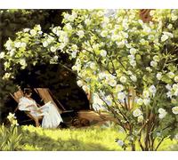 Cekog Pintar por Numeros para Adultos,Chica del árbol del jardín DIY Paint by numbers con Pinceles Acrílico Pigment Painting para el Hogar Decoraciones (sin Marco) 30x40cm