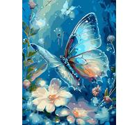 Cekog Pintar por Numeros para Adultos,Flor Mariposa DIY Paint by numbers con Pinceles Acrílico Pigment Painting para el Hogar Decoraciones (con Marco) 40x50cm