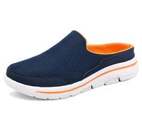 CELANDA Zuecos de Cálido para Mujer Hombre Otoño Confortable Zapatillas de Casa Mules Antideslizante Ligero Planos Zapatos Pantuflas Casual Exterior y Interior, Azul y Naranja 44 EU