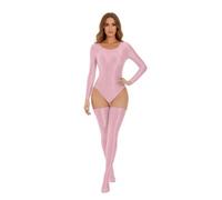 Celanisai Body de manga larga para mujer, elegante body de manga larga, brillante, de manga larga, cuello redondo, body, ballet, danza, traje brillante, básico, monocolor, gimnasia, leotard turn ropa