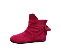 Celanisai Botas de goma para mujer, botines de caña corta para mujer, clásicas, botas de cuña, botas negras, botas de equitación, botas de invierno, botas de nieve, O Vino, 44/Asiático XXXL