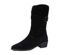 Celanisai Botines para mujer, botas occidentales, de ante, de vaquero, de verano, con tacón, para otoño, media altura, para mujer, planas, para verano, elegantes, O negro., 53