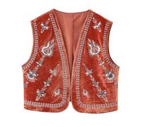 Celanisai Camiseta sin mangas para hombre, chaleco festivo de príncipe árabe, chaleco de verano, chaleco de sultán oriental, chaleco sin mangas, frente abierto, chaqueta con ribete dorado, ropa de