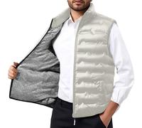 Celanisai Chaleco de forro polar para hombre, chaleco acolchado con cremallera, bolsillos, chaleco deportivo, cuello alto, chaleco de invierno, impermeable, sin mangas, chaleco de forro polar, cuello