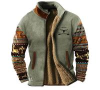 Celanisai Chaqueta de hombre para invierno, de entretiempo, vaquera, casual, chaqueta de forro polar cálida con cremallera, parka de invierno, chaqueta vintage de negocios, chaquetas térmicas para el
