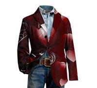 Celanisai Chaqueta de pana para mujer, tallas grandes - estampado de corazón, ropa de abrigo para esmoquin, chaqueta deportiva para hombre, elegante chaqueta de esmoquin para boda, chaqueta de pana de