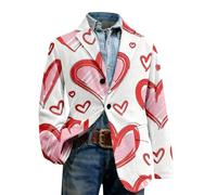 Celanisai Chaqueta de pana para mujer, tallas grandes - estampado de corazón, ropa de abrigo para esmoquin, chaqueta deportiva para hombre, elegante chaqueta de esmoquin para boda, chaqueta de pana de