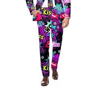 Celanisai Chaqueta de traje para hombre con estampado de rosas para San Valentín, corte ajustado, multicolor, diseño de fiesta, boda, carnaval, chaqueta, elegante, chaqueta de ocio para hombre