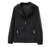 Celanisai Chubasquero para hombre impermeable a prueba de viento, protección UV, parka de lluvia con capucha, ligera, fina, cortavientos, chaqueta de entretiempo, bicicleta, deporte, de secado rápido